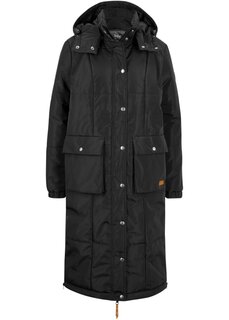 Зимнее пальто с капюшоном из переработанного полиэстера Bpc Bonprix Collection, черный