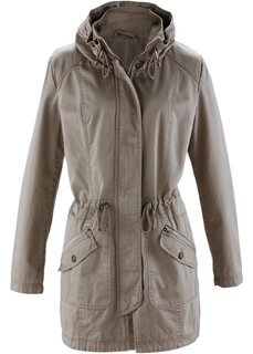 Хлопковая короткая куртка с воротником стойкой Bpc Bonprix Collection, коричневый