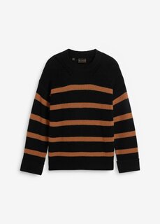 Шерстяной свитер свободного кроя Bpc Selection Premium, черный