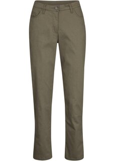 Суперэластичные брюки с удобным поясом длиной до щиколотки Bpc Bonprix Collection, зеленый