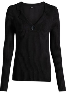 Ребристый свитер Bodyflirt, черный