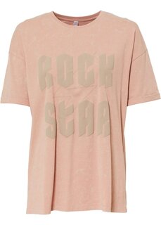 Рубашка оверсайз с принтом из органического хлопка Rainbow, розовый
