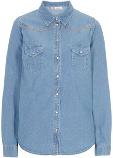 Джинсовая блузка с вышивкой John Baner Jeanswear, голубой