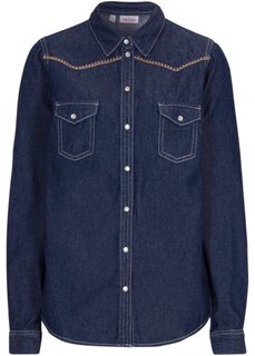 Джинсовая блузка с вышивкой John Baner Jeanswear, синий