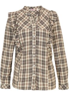 Клетчатая блузка John Baner Jeanswear, коричневый