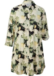 Короткое платье-блузка с боковыми карманами Bpc Bonprix Collection, зеленый