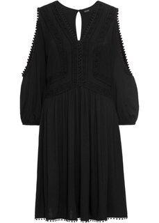 Платье из джерси с вырезами и кружевной отделкой Bodyflirt, черный