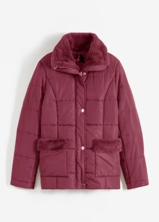 Стеганая куртка с отделкой из искусственного меха Bpc Selection, красный