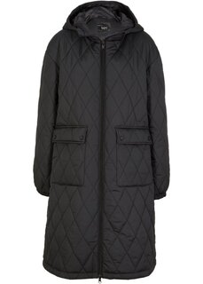 Стеганое пальто с капюшоном Bpc Bonprix Collection, черный