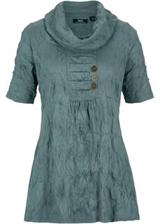 Рубашка-туника из жатого материала с рукавом 1/2 Bpc Bonprix Collection, зеленый