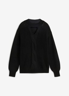 Пуловер с вырезом Bpc Selection, черный