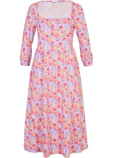 Платье миди из хлопкового джерси с карманами и глубоким квадратным вырезом Bpc Bonprix Collection, розовый