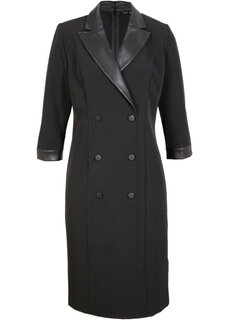 Платье-Пиджак с кожаными лацканами Bpc Selection Premium, черный