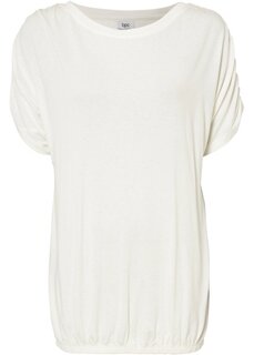 Рубашка с рюшами на рукавах и эластичным поясом по низу Bpc Bonprix Collection, белый