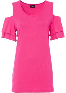 Длинная рубашка с короткими рукавами и вырезами Bpc Bonprix Collection, розовый
