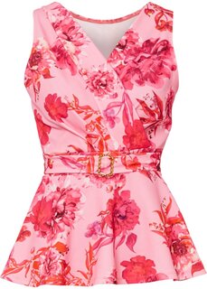 Рубашка с фурнитурой золотого цвета Bodyflirt Boutique, розовый