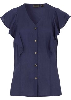 Блуза с воланами на рукавах Bpc Selection, синий