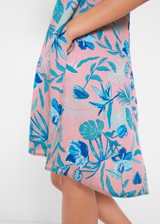 Платье-рубашка длиной до колена с жатой паутиной и планкой на пуговицах Bpc Bonprix Collection, розовый