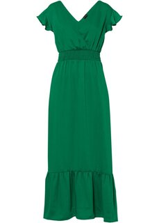 Атласное платье макси Bodyflirt, зеленый