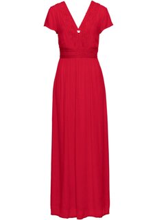 Летнее платье макси с кружевом короткого размера Bodyflirt, красный