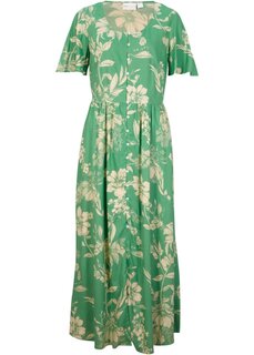 Платье макси из вискозы с разрезом на нижней юбке Bpc Selection, зеленый