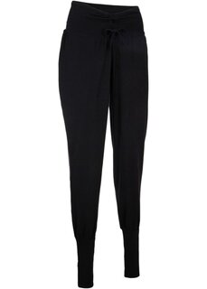 Спортивные штаны для йоги с рюшами на поясе Bpc Bonprix Collection, черный