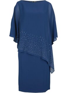 Премиальное платье-футляр со сверкающими камнями Bpc Selection Premium, синий
