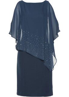 Премиальное платье-футляр со сверкающими камнями Bpc Selection Premium, синий