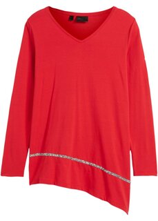 Длинная рубашка асимметричного кроя с блестками Bpc Selection, красный