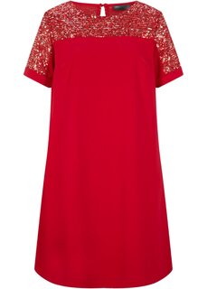 Платье со вставкой из пайеток Bpc Selection Premium, красный