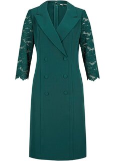 Платье-Пиджак с кружевными рукавами Bpc Selection Premium, зеленый