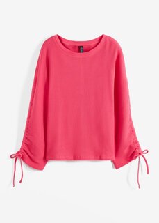 Рубашка с длинными рукавами из высококачественной структурированной ткани Rainbow, розовый