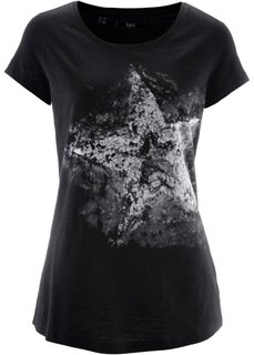 Рубашка из хлопка с короткими рукавами Bpc Bonprix Collection, черный