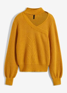 Пуловер с вырезом Rainbow, желтый