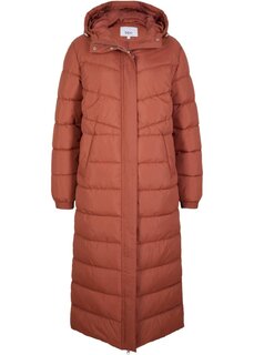 Длинное стеганое пальто с капюшоном Bpc Bonprix Collection, коричневый