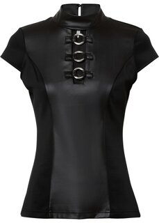 Рубашка с металлическими кольцами Bodyflirt Boutique, черный