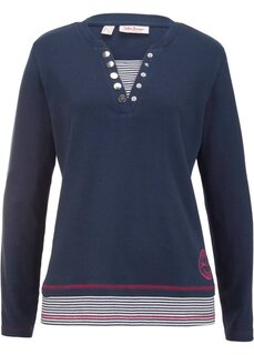 Хлопковая рубашка с длинными рукавами образ 2 в 1 John Baner Jeanswear, синий