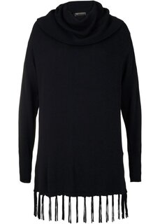 Длинный свитер с бахромой Bpc Selection, черный