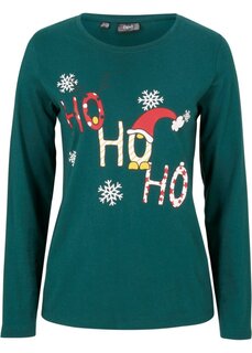 Рождественская рубашка с длинными рукавами Bpc Bonprix Collection, зеленый