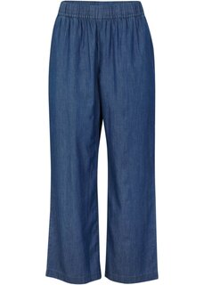 Легкие джинсы без застежки с высокой талией удобным поясом широкого кроя Bpc Bonprix Collection, синий