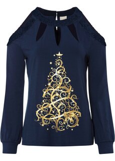 Рубашка с рождественским мотивом Bodyflirt Boutique, синий