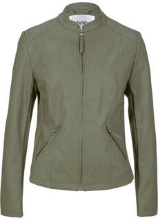 Легкая куртка из искусственной кожи с эластичными вставками по бокам Bpc Bonprix Collection, зеленый