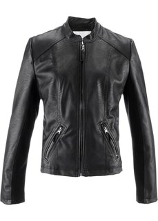 Легкая куртка из искусственной кожи с эластичными вставками по бокам Bpc Bonprix Collection, черный