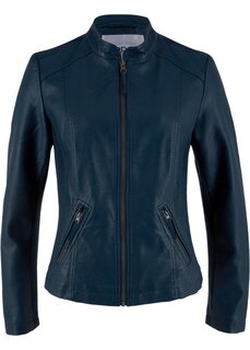 Легкая куртка из искусственной кожи с эластичными вставками по бокам Bpc Bonprix Collection, синий