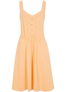 Платье из хлопкового трикотажа длиной до колена с боковыми карманами Bpc Bonprix Collection, оранжевый