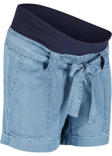 Шорты для беременных из льна в джинсовом стиле Bpc Bonprix Collection, голубой