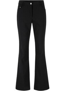 Бенгалинские брюки стрейч с расклешенным регулируемым поясом Bpc Bonprix Collection, черный