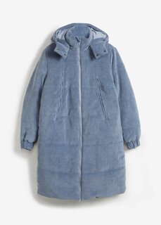 Короткое вельветовое пальто с карманами Bpc Bonprix Collection, голубой