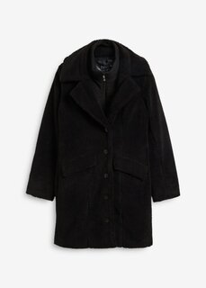 Плюшевое пальто 2 в 1 Bpc Bonprix Collection, черный