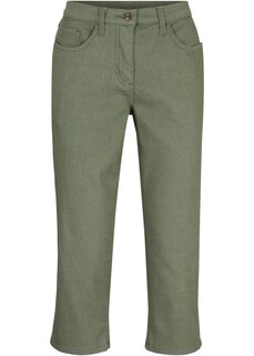 Суперэластичные брюки 3/4 с удобным поясом Bpc Bonprix Collection, зеленый